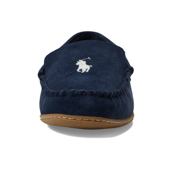 Men's POLO RALPH LAUREN Collins Moccasin Slipper, Navy/White, Size 12 NEW - Picture 3 of 5
